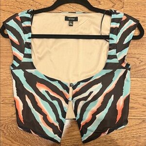 AFRM Women's Vibrant Zebra Stripe Blouse